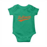 Baltimore Script Retro Baseball Sport Lovers City Pride Baby Onesie