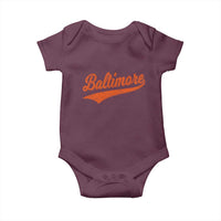 Baltimore Script Retro Baseball Sport Lovers City Pride Baby Onesie