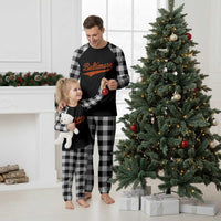 Baltimore Script Retro Baseball Sport Lovers City Pride Plaid Pajama Set