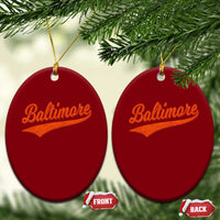 Baltimore Script Retro Baseball Sport Lovers City Pride Ceramic Ornament