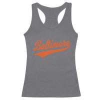 Baltimore Script Retro Baseball Sport Lovers City Pride Racerback Tank Top