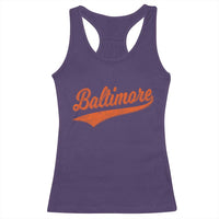 Baltimore Script Retro Baseball Sport Lovers City Pride Racerback Tank Top
