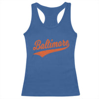 Baltimore Script Retro Baseball Sport Lovers City Pride Racerback Tank Top