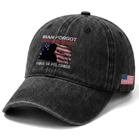 Iran Forgot Our President Has 34 Felonies Washed Cotton Baseball Cap Funny Political Satire Vintage American Flag