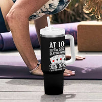 100th Birthday Poker Lover Tumbler With Handle At 100 I Am Still Playing With A Full Deck I Just Shuffle Slower