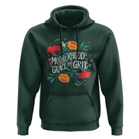 Motherhood Grace And Grit Hoodie Boho Floral Mother's Day