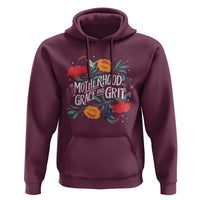 Motherhood Grace And Grit Hoodie Boho Floral Mother's Day