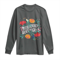 Motherhood Grace And Grit Long Sleeve Shirt Boho Floral Mother's Day