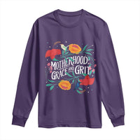 Motherhood Grace And Grit Long Sleeve Shirt Boho Floral Mother's Day