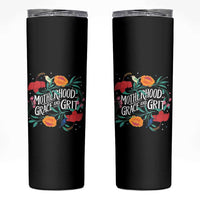 Motherhood Grace And Grit Skinny Tumbler Boho Floral Mother's Day
