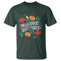 Motherhood Grace And Grit T Shirt Boho Floral Mother's Day