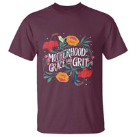 Motherhood Grace And Grit T Shirt Boho Floral Mother's Day