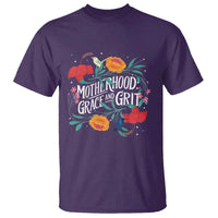 Motherhood Grace And Grit T Shirt Boho Floral Mother's Day