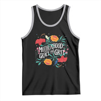 Motherhood Grace And Grit Tank Top Boho Floral Mother's Day