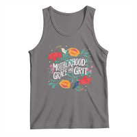 Motherhood Grace And Grit Tank Top Boho Floral Mother's Day