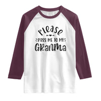 Funny Please Pass Me To My Grandma Raglan Shirt Soon To Be Grandma