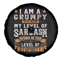 Funny I Am A Grumpy Old Man My Level Of Sarcasm Depends On Your Level Of Stupidity Spare Tire Cover Vintage Star