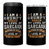 Funny I Am A Grumpy Old Man My Level Of Sarcasm Depends On Your Level Of Stupidity 4 in 1 Can Cooler Tumbler Vintage Star