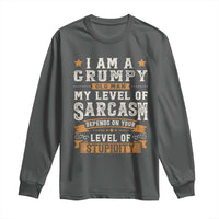 Funny I Am A Grumpy Old Man My Level Of Sarcasm Depends On Your Level Of Stupidity Long Sleeve Shirt Vintage Star
