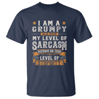 Funny I Am A Grumpy Old Man My Level Of Sarcasm Depends On Your Level Of Stupidity T Shirt Vintage Star