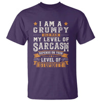 Funny I Am A Grumpy Old Man My Level Of Sarcasm Depends On Your Level Of Stupidity T Shirt Vintage Star