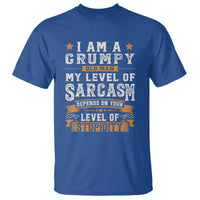 Funny I Am A Grumpy Old Man My Level Of Sarcasm Depends On Your Level Of Stupidity T Shirt Vintage Star