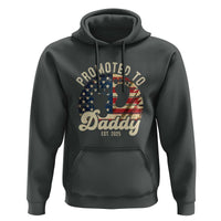 Funny Promoted To Daddy 2025 Hoodie Newborn Vintage American Flag