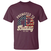Funny Promoted To Daddy 2025 T Shirt Newborn Vintage American Flag