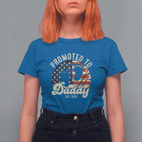 Funny Promoted To Daddy 2025 T Shirt For Women Newborn Vintage American Flag
