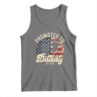 Funny Promoted To Daddy 2025 Tank Top Newborn Vintage American Flag