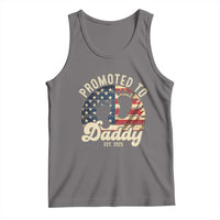 Funny Promoted To Daddy 2025 Tank Top Newborn Vintage American Flag
