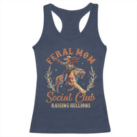 Funny Feral Mom Social Club Raising Hellions Racerback Tank Top Mother's Day