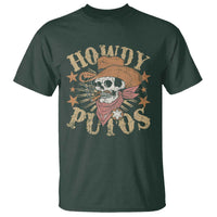 Funny Howdy Putos T Shirt Western Country Smoking Skull Cowboy