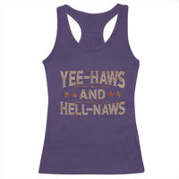 Funny Yee Haws And Hell Naws Racerback Tank Top Western Country Cowboy Star