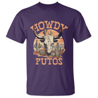 Funny Howdy Putos T Shirt Bull Skull Country Cowboy Western