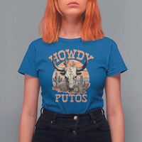 Funny Howdy Putos T Shirt For Women Bull Skull Country Cowboy Western