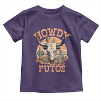 Funny Howdy Putos Toddler T Shirt Bull Skull Country Cowboy Western