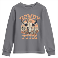 Funny Howdy Putos Youth Sweatshirt Bull Skull Country Cowboy Western