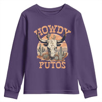 Funny Howdy Putos Youth Sweatshirt Bull Skull Country Cowboy Western