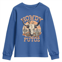 Funny Howdy Putos Youth Sweatshirt Bull Skull Country Cowboy Western