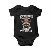 Funny You're Either A Smart Fella Or A Fart Smella Baby Onesie Cowboy Racoon