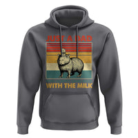 Funny Just A Dad Who Always Came Back With The Milk Hoodie Capybara Father's Day
