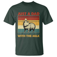 Funny Just A Dad Who Always Came Back With The Milk T Shirt Capybara Father's Day