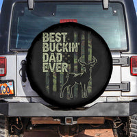 Funny Best Buckin Dad Ever Spare Tire Cover Deer Hunting Camo American Flag