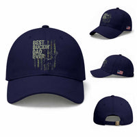 Funny Best Buckin Dad Ever Baseball Cap Deer Hunting Camo American Flag