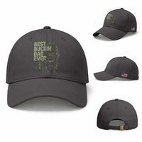 Funny Best Buckin Dad Ever Baseball Cap Deer Hunting Camo American Flag