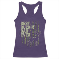 Funny Best Buckin Dad Ever Racerback Tank Top Deer Hunting Camo American Flag