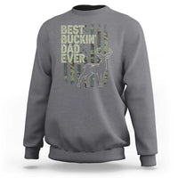 Funny Best Buckin Dad Ever Sweatshirt Deer Hunting Camo American Flag
