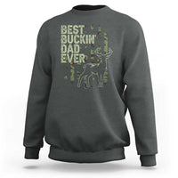 Funny Best Buckin Dad Ever Sweatshirt Deer Hunting Camo American Flag