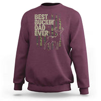 Funny Best Buckin Dad Ever Sweatshirt Deer Hunting Camo American Flag